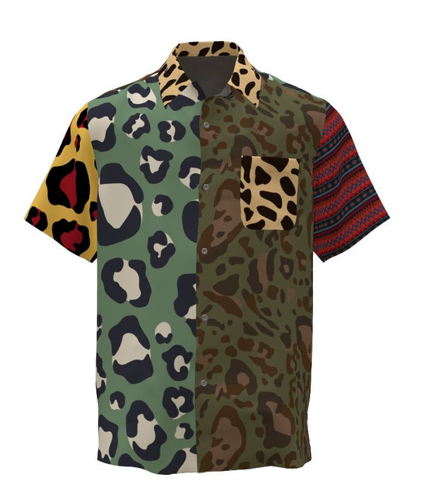Leopard  Camo Bowling Shirt
